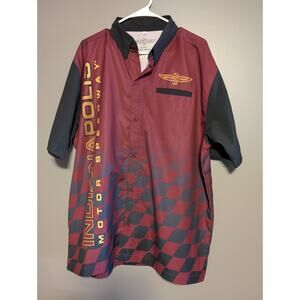Indianapolis Motor Speedway Mens Maroon XL Vintage Long Sleeve Button Down